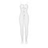 Subblime - 951740 Bodystocking Resille Blanche Entrejambe Avec Noeuds Taille Unique